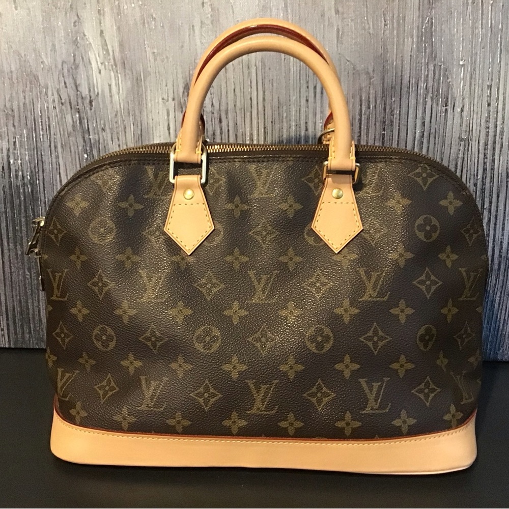 💯%LV ALMA PM BAG ALL LEATHER REDONE LIKE NEW